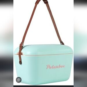 Polarbox 13 Quart Cooler With Leather Strap Aqua/ Pink